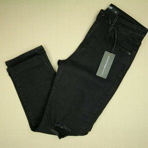 Just Black Floyd Skinny Capri Jeans Women's Size 29 Distressed Black Denim NWT